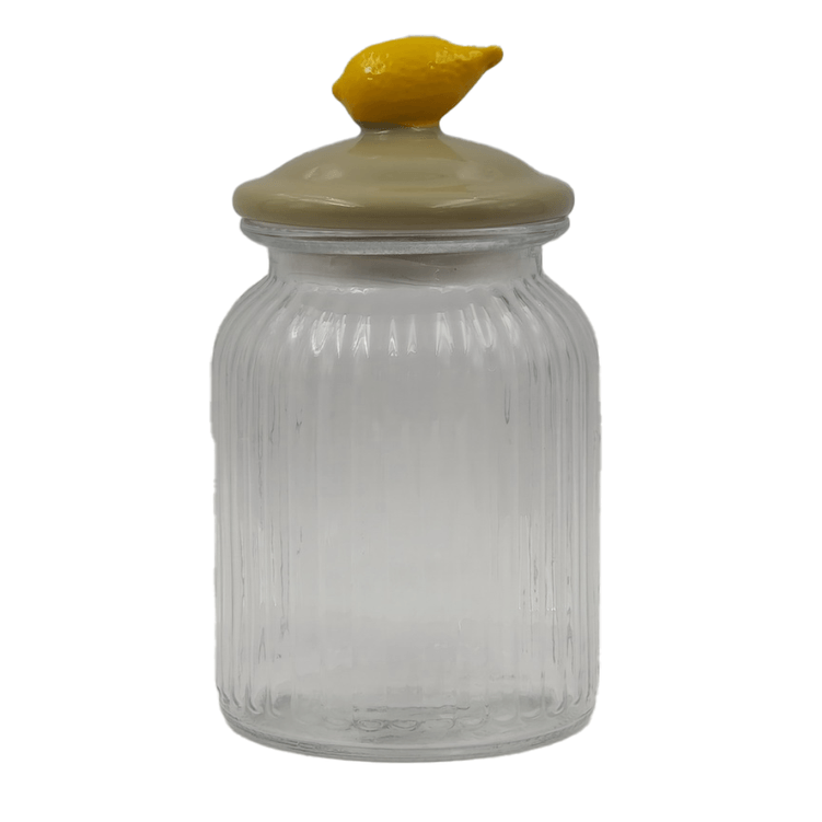 Pote De Vidro Canelado Limone 900Ml - Tuut Pote De Vidro Canelado Limone 900Ml - Tuut